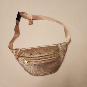 Olivia Miller Pink and Silver Coated Glitter Fanny Pack